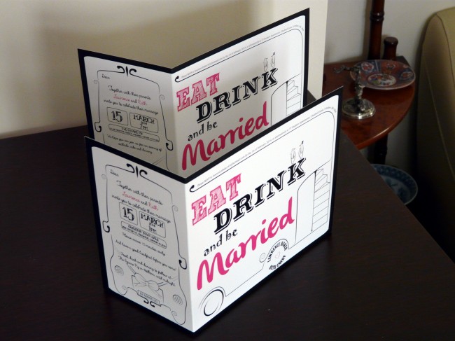 Eat Drink And Be Married wedding invitations