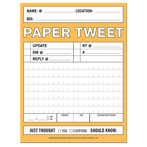 The Paper Tweet notepad