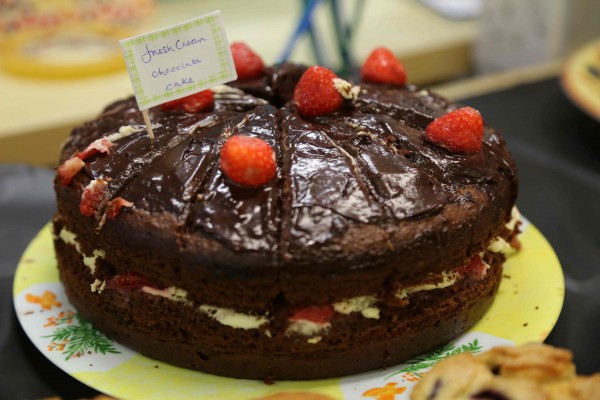 Home baked chocolate cake